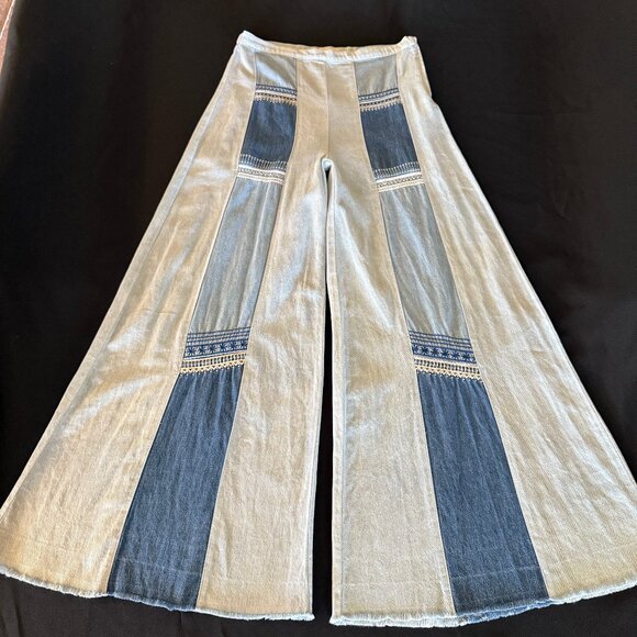 Free People Willa Pieced Wide-Leg Jeans Sz 27 - Picture 5 of 17